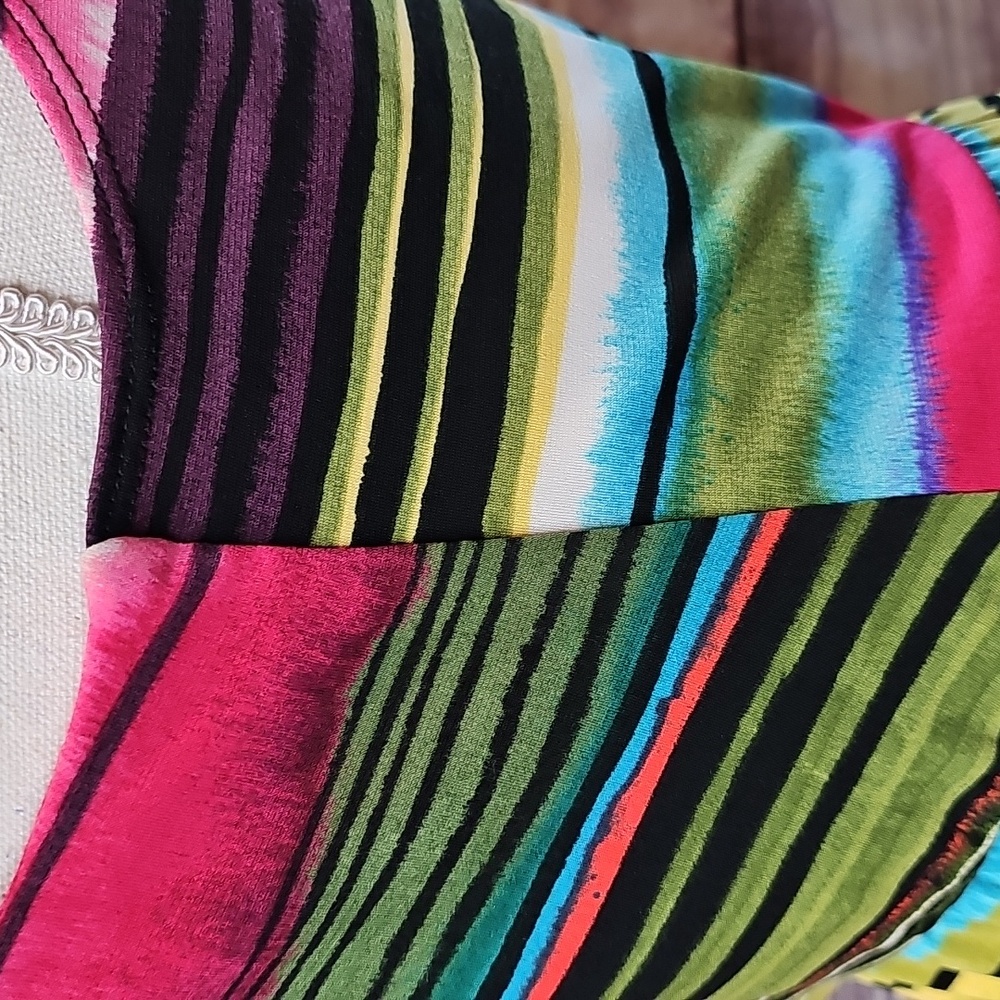 NY COLLECTION COLORFUL BOHEMEIN FESTIVAL SWEETHEART NECKLINE PULLOVER DRESS - Picture 7 of 8